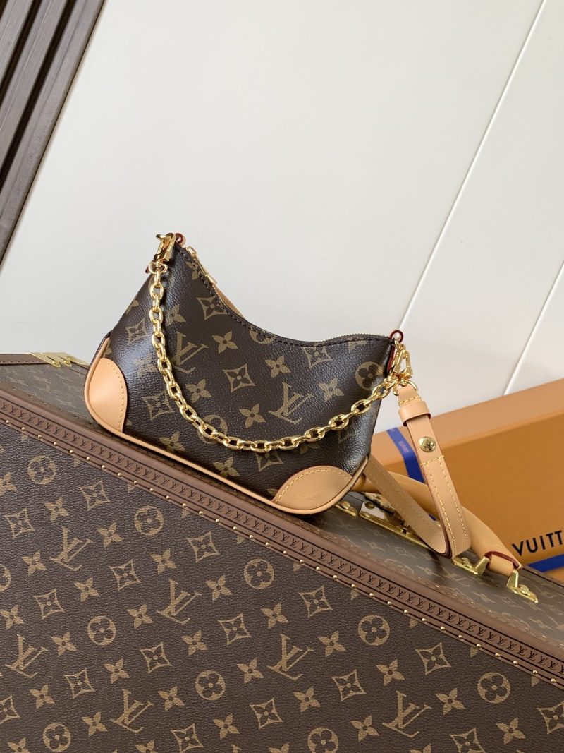 Louis Vuitton Nano Boulogne in Monogram canvas — front view with chain